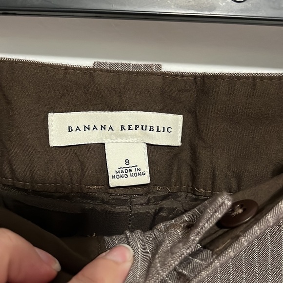 Banana Republic Brown Pinstripe Pants Size 8 - Picture 4 of 12
